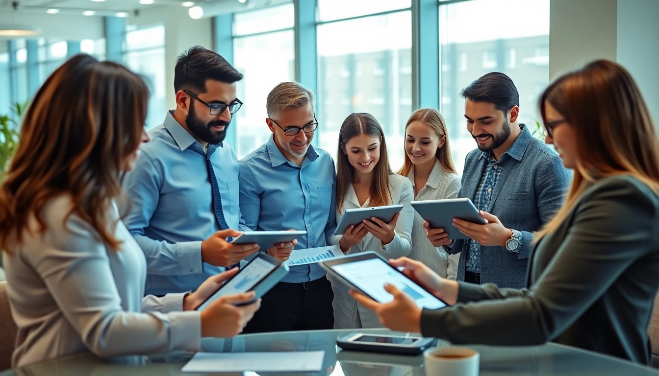 Investors reviewing Investment Guide UK tips with financial charts and digital devices for
