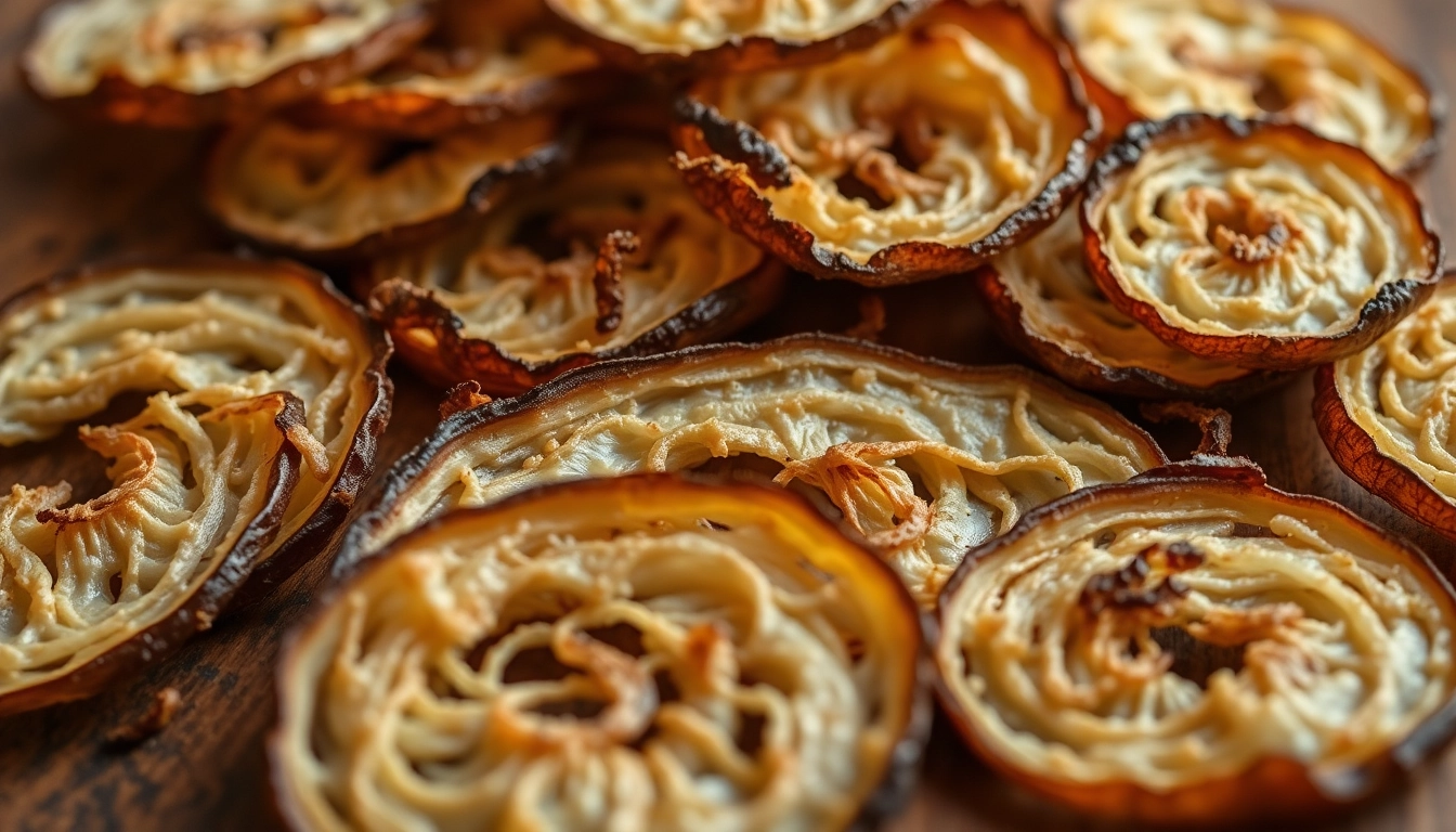 High-quality dehydrated toasted onion slices showcase natural golden color and crispy texture